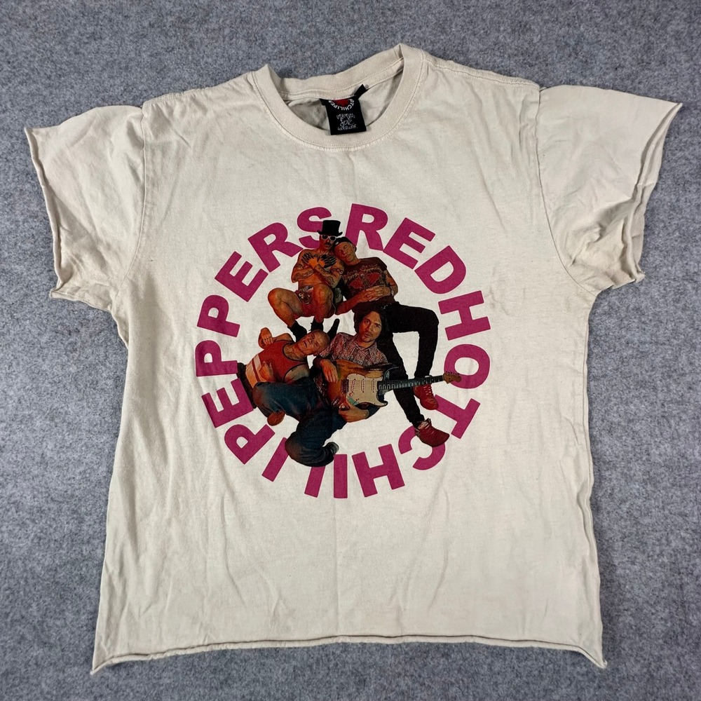 Red Hot Chili Peppers Concert T-Shirt Mens Medium Cream Unlimited Love Tour 2024